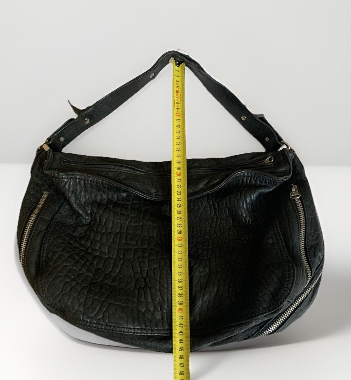 Echtleder Shopper Tasche Schwarz – Maße Hoehe