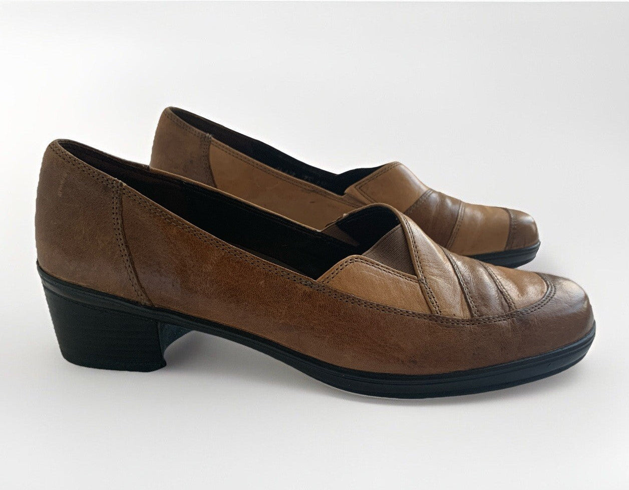 Paaransicht Rechte Seitenperspektive Gabor Patchwork Lederschuhe Vintage
