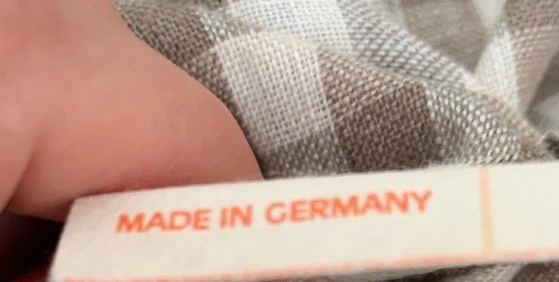 Vintage Leinen Kleid kariert Etikett Made in Germany