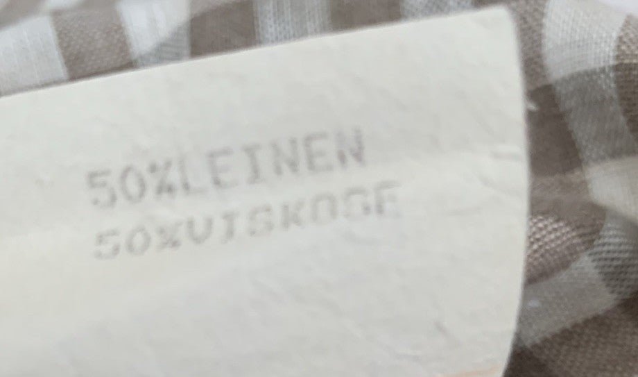 Vintage Leinen Kleid kariert Materialetikett 50Leinen50Viskose