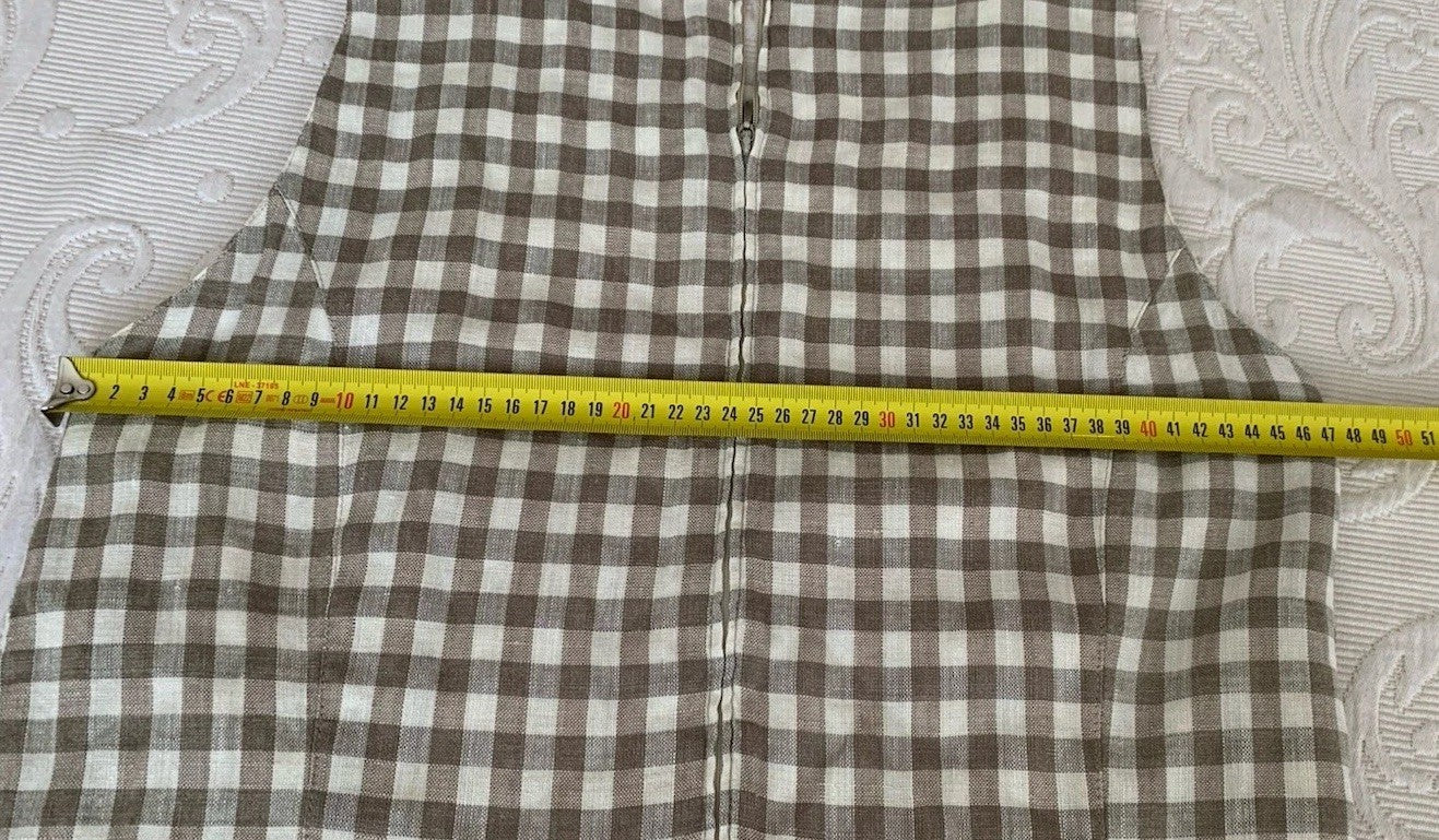 Vintage Leinen Kleid kariert Weite