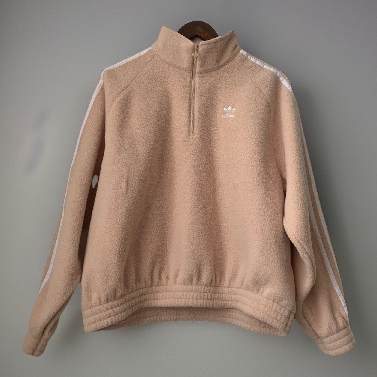 adidas-vintage-fleece-pullover-beige-vorne1