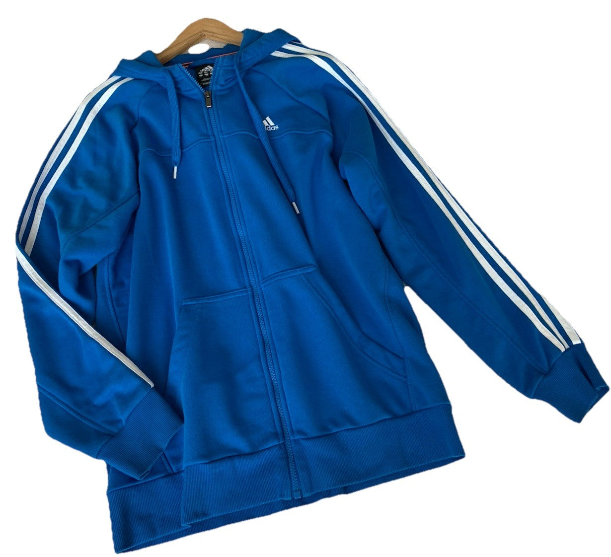 adidas-vintage-hoodie-blau-vorne