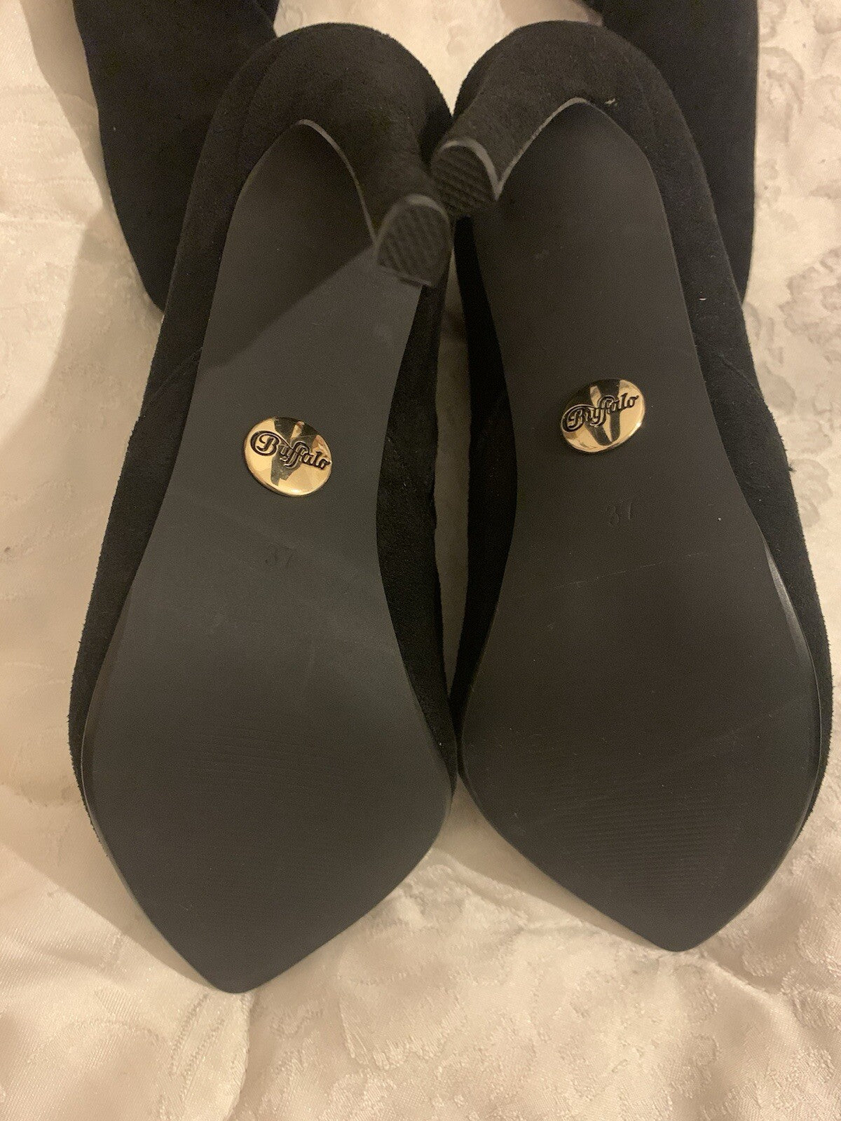 Sohle der Buffalo Marjorie Damen Overknees in Schwarz, neu und ungetragen