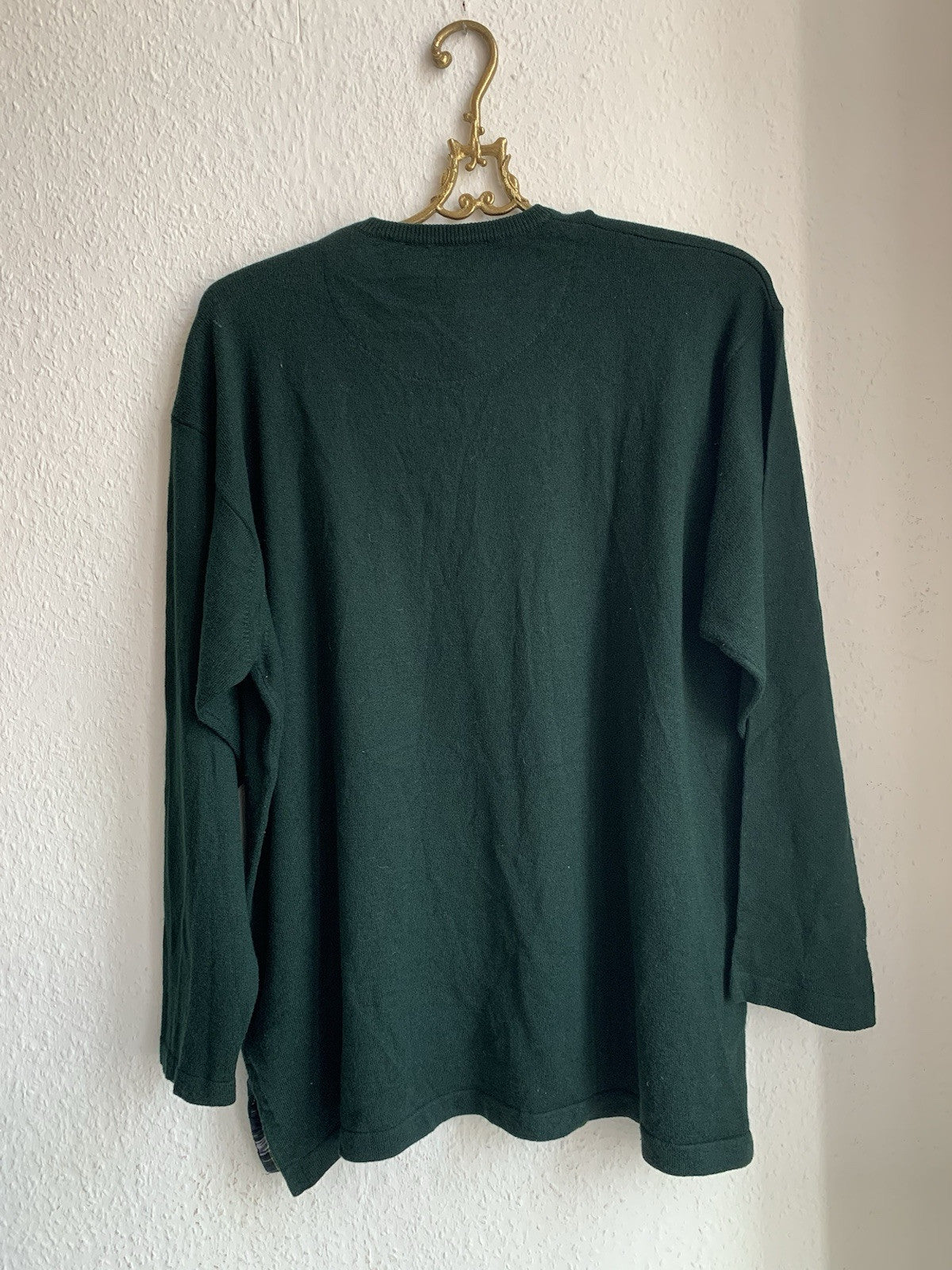 Rückansicht Burberry Vintage Wollpullover in Dunkelgrün