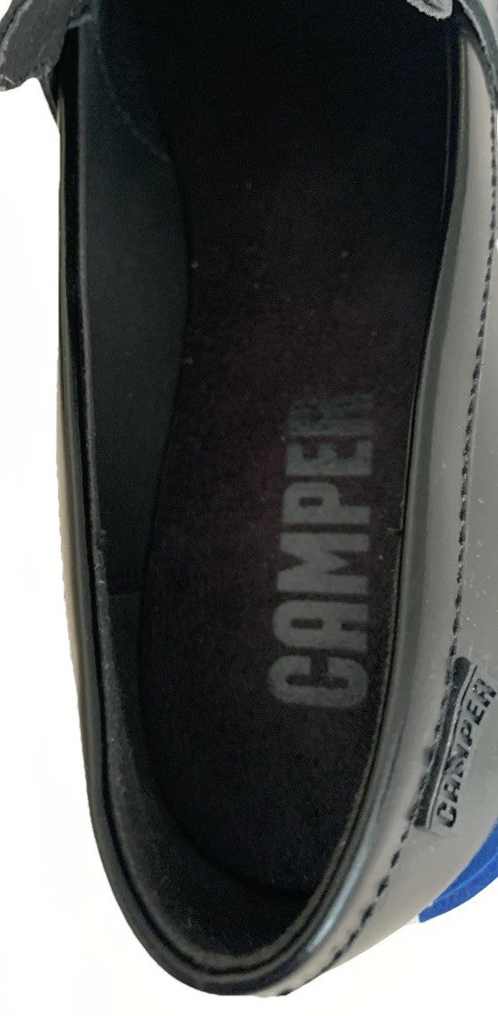 camper-loafers-schwarz-blau-logo