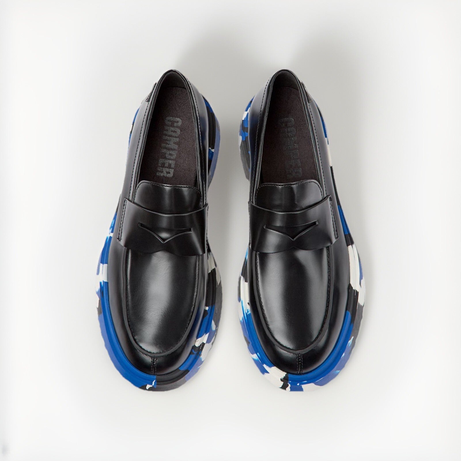 camper-loafers-schwarz-blau-oben