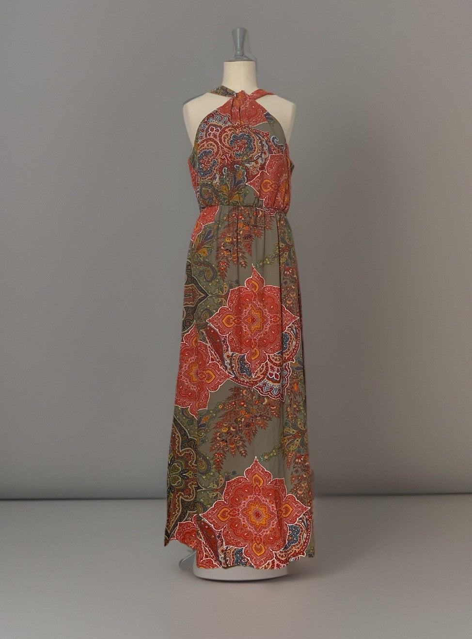 EDC by Esprit Maxikleid Damen Größe 42 ärmellos mehrfarbig Frontansicht