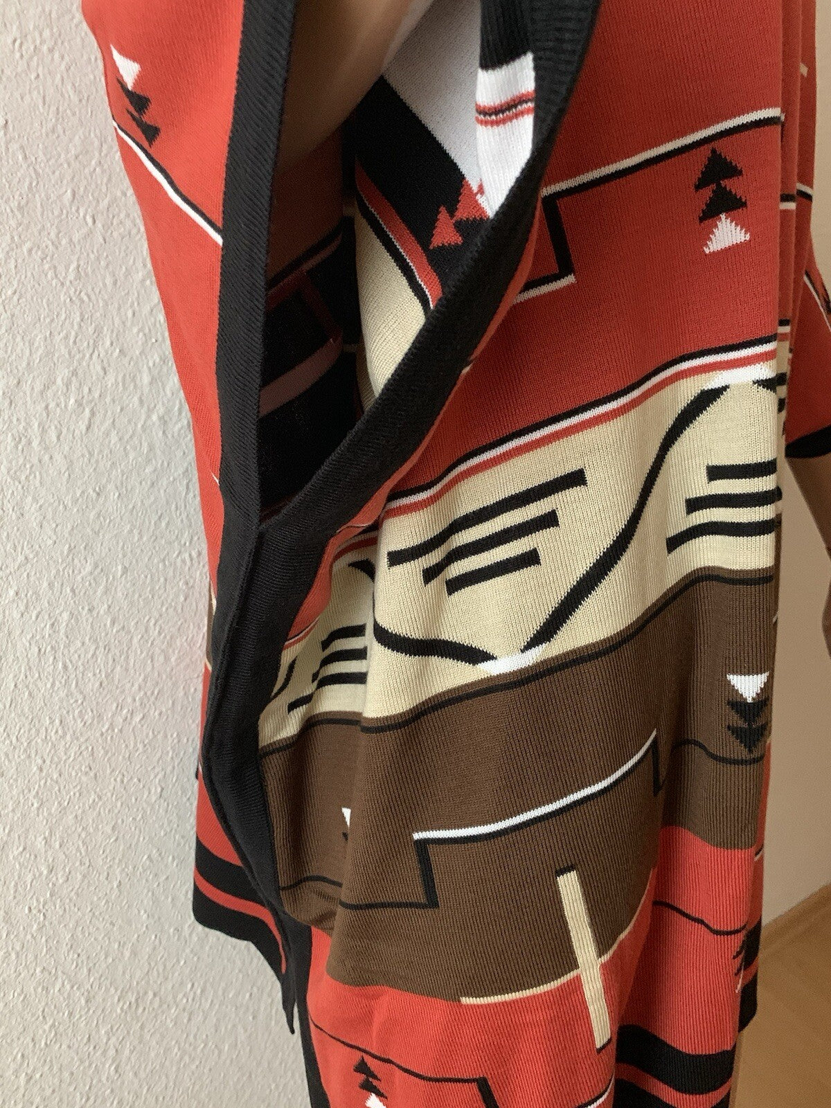 Ethno Tribal Muster Peter Luft Vintage Poncho Ärmelausschnitt