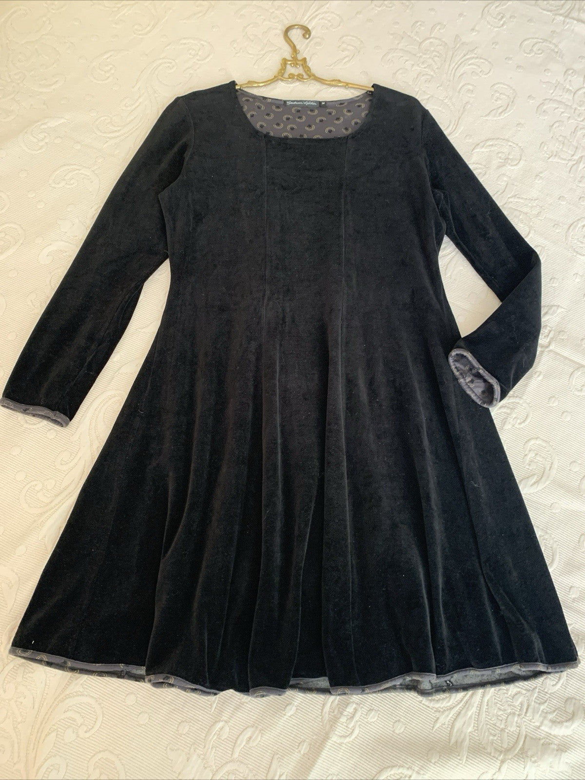 Gudrun Sjöden Samt Kleid in Schwarz für Damen, Größe M