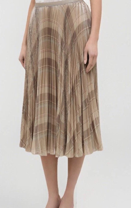 Lauren Ralph Lauren Plissee Midi Rock in Beige für Damen