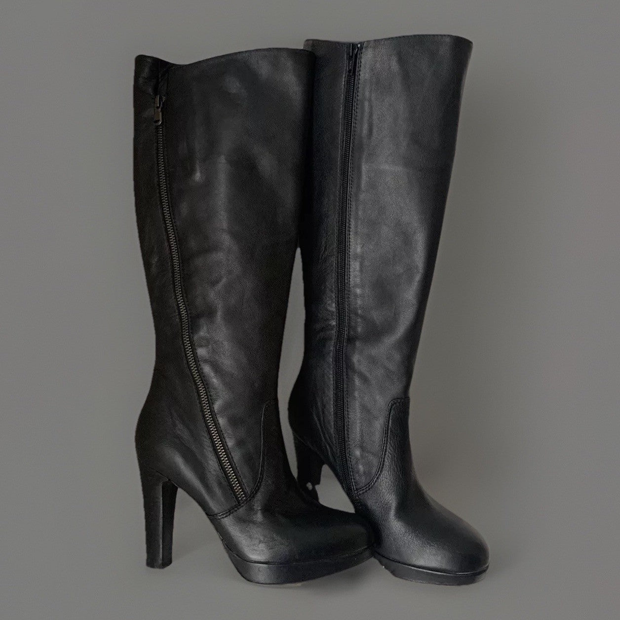 Liebeskind Berlin Damen Lederstiefel in Schwarz mit Plateau, Größe 37