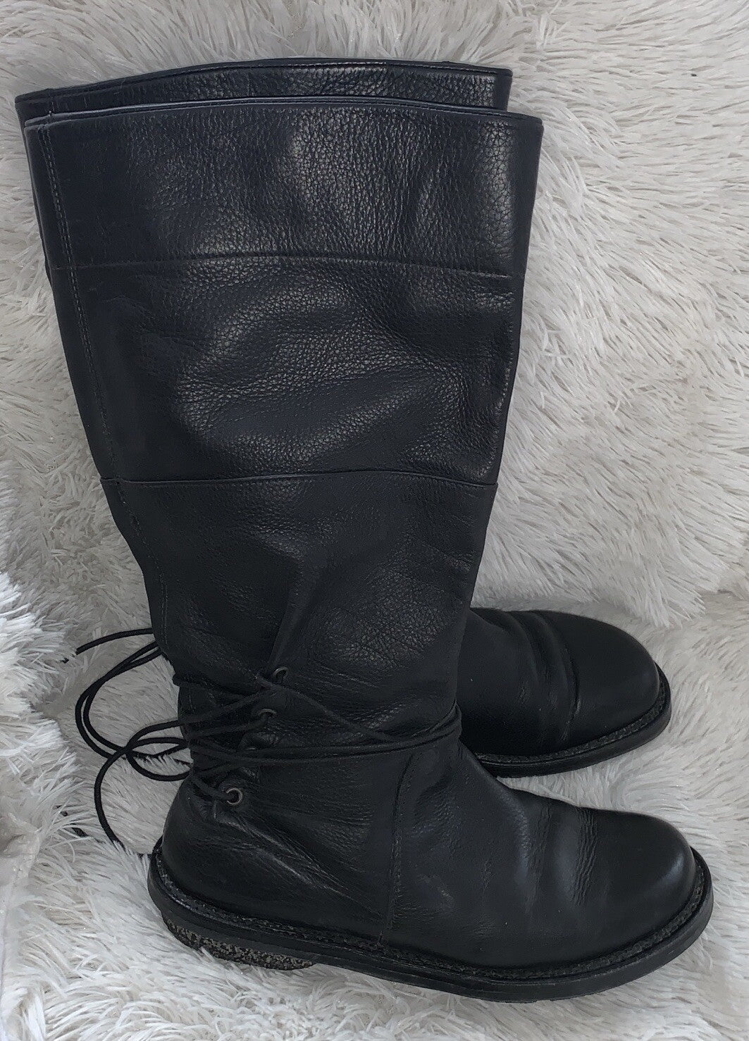 Trippen Damenstiefel Schwarz rechte Seite Ansicht – Lederstiefel Größe 37