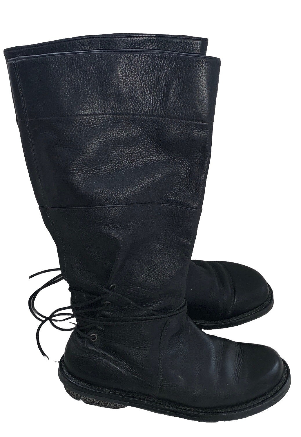 Trippen Stiefel Rückseite mit Schnürung – schwarzes Leder Gr. 37